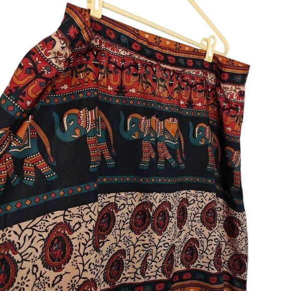 As HRO Boho Midi Printed A-Line Skirt - Picture 7 of 8